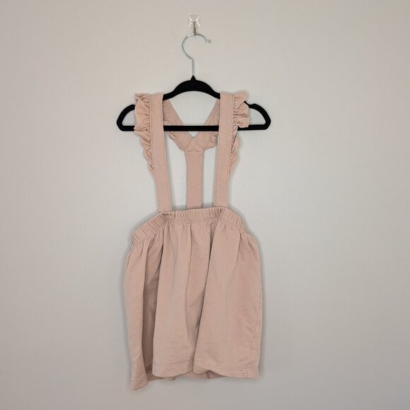 💙 2 for 15 💙 H&M Neutral Soft Pink Pinafore Overall Dress | 100% Cotton - Picture 1 of 3